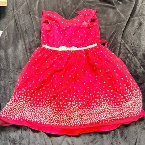 Girls Red Sparkle Tulle Party Dress with Bow Belt